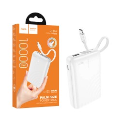 Hoco Power Bank J134A Strong with 2-in-1 USB Port+Type-C Cable 10000mAh White Hoco Power Bank J134A Strong with 2-in-1 USB Port+Type-C Cable 10000mAh White