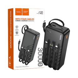 Power Bank Hoco J146B Night tide com 4-em-1 2USB+Cabo Type-C+Lightning 30000mAh Preto Power Bank Hoco J146B Night tide com 4-em-1 2USB+Cabo Type-C+Lightning 30000mAh Preto