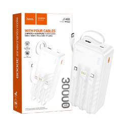 Hoco Power Bank J146B Night tide with 4-in-1 USB Port+Micro+Type-C+Lightning Cable 30000mAh White Hoco Power Bank J146B Night tide with 4-in-1 USB Port+Micro+Type-C+Lightning Cable 30000mAh White