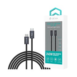 Devia Cable EC652 Extreme Speed Series Type-C to Type-C PD 240W 5A 2M Black Devia Cable EC652 Extreme Speed Series Type-C to Type-C PD 240W 5A 2M Black