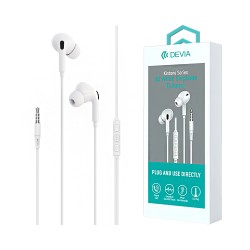 Devia Earphones EM106 Kintone Series V2 3.5mm 1.2m White Devia Earphones EM106 Kintone Series V2 3.5mm 1.2m White