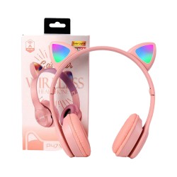 Wireless Headphones P47M Cat Ear Pink Wireless Headphones P47M Cat Ear Pink