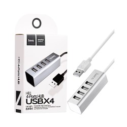 Hoco Adapter HB1 USB to 4USB 2.0 80cm Silver Hoco Adapter HB1 USB to 4USB 2.0 80cm Silver