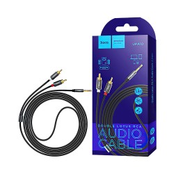 Hoco Audio Cable UPA10 3.5mm to  2 Lotus RCA 1.5m Metal Gray Hoco Audio Cable UPA10 3.5mm to  2 Lotus RCA 1.5m Metal Gray