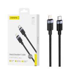 Foneng Cable X115 Type-C to Lightning PD 27W 1m Black Foneng Cable X115 Type-C to Lightning PD 27W 1m Black