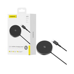 Cargador Inalámbrico Magnético Foneng W03 Mini con soporte 15W 1m Negro Cargador Inalámbrico Magnético Foneng W03 Mini con soporte 15W 1m Negro