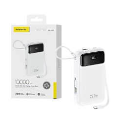 Power Bank Foneng DX100 com 2-em-1 Outputs Lightning+Type-C PD20W 10000mAh Branco Power Bank Foneng DX100 com 2-em-1 Outputs Lightning+Type-C PD20W 10000mAh Branco