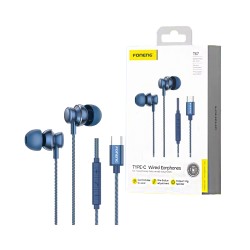 Foneng Earphones T67 Heavy Bass Type-C 1.2m Blue Foneng Earphones T67 Heavy Bass Type-C 1.2m Blue