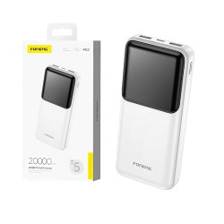 Foneng Power Bank P62 with 2 Ports Output USB 2A 20000mAh White Foneng Power Bank P62 with 2 Ports Output USB 2A 20000mAh White