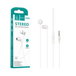 Denmen Earphones DR26 with Microphone 3.5mm 1.2m White