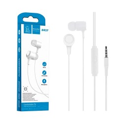 Denmen Earphones DR27 with Microphone 3.5mm 1.2m White