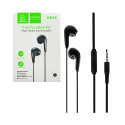 Denmen Earphones DR20 with Microphone 3.5mm 1.2m Black
