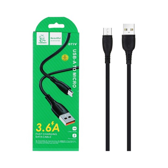Denmen Cable D71V Micro 3.6A 1m Black