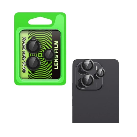 Protetor de Vidro da Câmera Traseira para Xiaomi Redmi Note 14 4G Preto