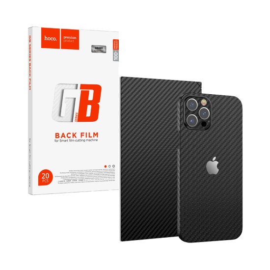 Protetor traseiro Hoco GB009 Full covered pattern para smartphone, pacote 20 peças de fibra de carbono Preto