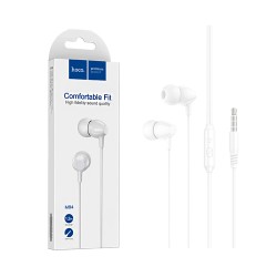 Hoco Wired Earphones M94 universal with Microphone 3.5MM 1.2m White