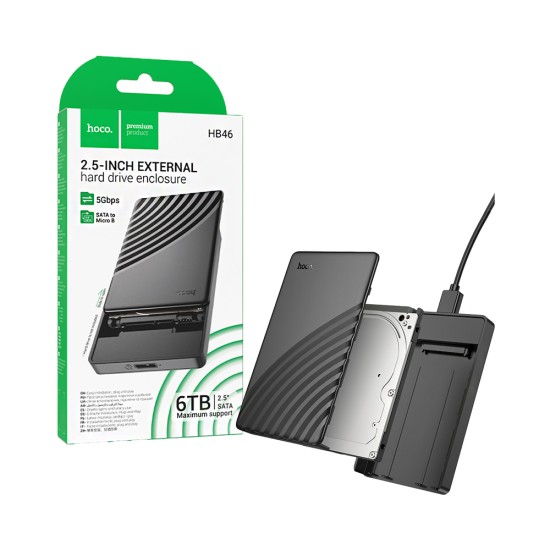 Adaptador caixa para Disco Rígido Hoco HB46 SATA para USB-A3.0 Preto Adaptador caixa para Disco Rígido Hoco HB46 SATA para USB-A3.0 Preto