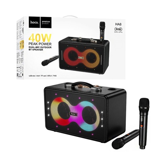 Hoco Portable Wireless Speaker HA8 Ave with Dual Mic Black