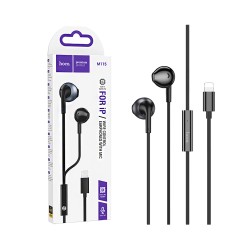 Hoco Wired Earphones M115 Sagacious with Microphone Lightning 1.2m Black