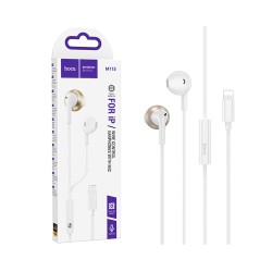 Hoco Wired Earphones M115 Sagacious with Microphone Lightning 1.2m White