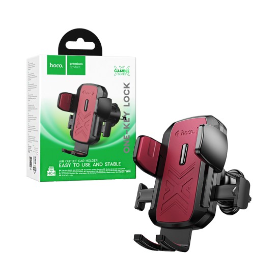 Soporte de Teléfono para Coche Hoco H64 Gamble para Salida de Aire Negro Rojo Soporte de Teléfono para Coche Hoco H64 Gamble para Salida de Aire Negro Rojo