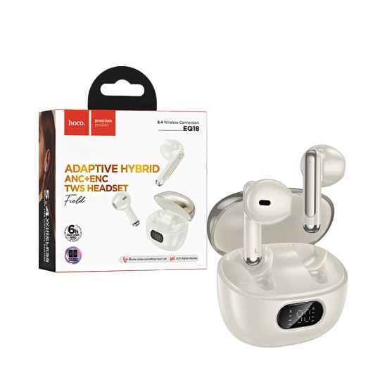 Hoco True Wireless Earbuds EQ18 Field ANC+ENC Noise Reduction Milky White Hoco True Wireless Earbuds EQ18 Field ANC+ENC Noise Reduction Milky White