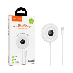 Cargador Inalámbrico Magnético Hoco CW61 Phantom con pantalla digital 15W 1,2m Blanco Cargador Inalámbrico Magnético Hoco CW61 Phantom con pantalla digital 15W 1,2m Blanco