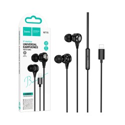 Hoco Wired Earphones M116 Benevolent with Microphone Lightning 1.2m Black