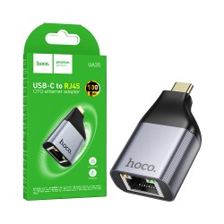 Hoco Adapter UA35 Type-C to RJ45 Metal Grey Hoco Adapter UA35 Type-C to RJ45 Metal Grey