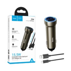 Hoco Car Charger Z54 Prosperous 2 Port USB 15.5W with Micro Cable 1m Gold Hoco Car Charger Z54 Prosperous 2 Port USB 15.5W with Micro Cable 1m Gold