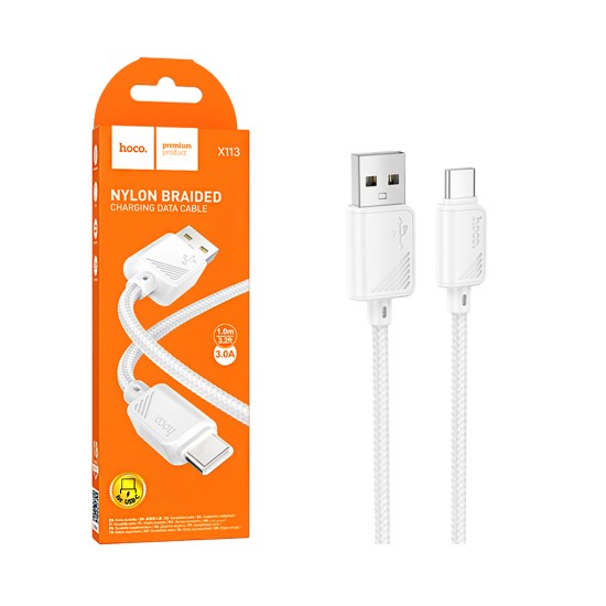 Hoco Cable X113 Beneficio Type-C 3A 1m White
