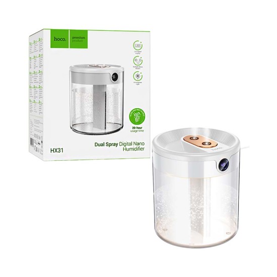 Hoco Humidifier HX31 Dual spray with digital display White