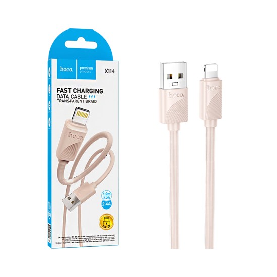 Hoco Cable X114 Energy Lightning 2.4A 1M Pink