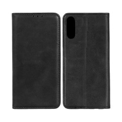 Leather Flip Cover with Internal Pocket For Samsung Galaxy A70 Black