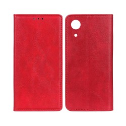 Leather Flip Cover with Internal Pocket For Samsung Galaxy A03 Core Red Leather Flip Cover with Internal Pocket For Samsung Galaxy A03 Core Red