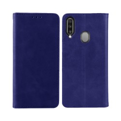 Leather Flip Cover with Internal Pocket For Samsung Galaxy A20s Blue Leather Flip Cover with Internal Pocket For Samsung Galaxy A20s Blue