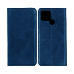 Leather Flip Cover with Internal Pocket For Oppo A15 Blue Leather Flip Cover with Internal Pocket For Oppo A15 Blue