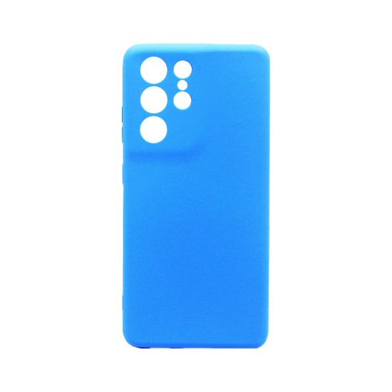 Silicone Case with Camera Shield for Samsung Galaxy S21 Ultra Blue Silicone Case with Camera Shield for Samsung Galaxy S21 Ultra Blue