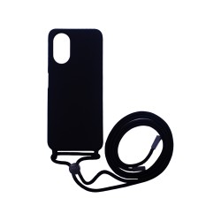 Silicone Case with String for Oppo A38 5G Black Silicone Case with String for Oppo A38 5G Black