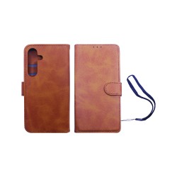 Leather Flip Cover with Internal Pocket for Samsung Galaxy S24 Plus Gold Leather Flip Cover with Internal Pocket for Samsung Galaxy S24 Plus Gold