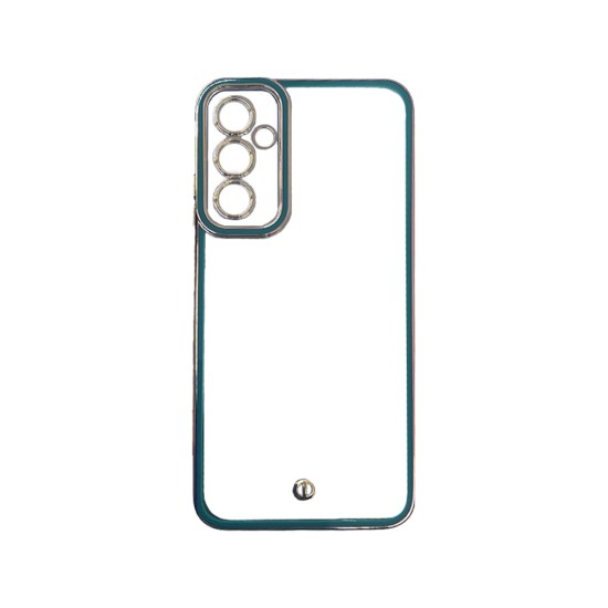Funda de Silicona Transparente con Marco de Cámara para Samsung Galaxy A05S Verde Funda de Silicona Transparente con Marco de Cámara para Samsung Galaxy A05S Verde