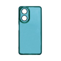 Capa de Silicone Transparente com Moldura de Câmera para Oppo A38 4G/A18 4G Verde Capa de Silicone Transparente com Moldura de Câmera para Oppo A38 4G/A18 4G Verde