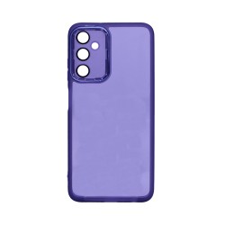 Capa de Silicone Transparente com Moldura de Câmera para Samsung Galaxy A05S Roxo