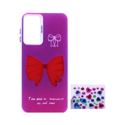 Designer Hard Case with Seperate Adhesive Stones for Samsung Galaxy A15 4G/5G Purple