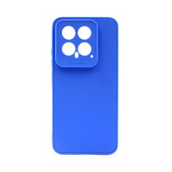 Funda de Silicona Suave con Marco de Cámara para Xiaomi 14 Azul