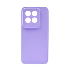 Funda de Silicona Suave con Marco de Cámara para Xiaomi 14 Pro Púrpura