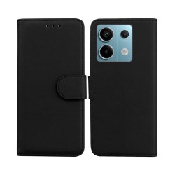 Leather Flip Cover with Internal Pocket For Xiaomi Redmi Note 13 5G Black Leather Flip Cover with Internal Pocket For Xiaomi Redmi Note 13 5G Black