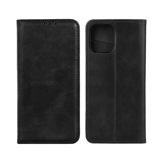 Leather Flip Cover with Internal Pocket for Oppo Find X3 Pro Black