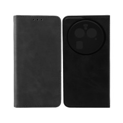 Leather Flip Cover with Internal Pocket for Oppo Find X6 Pro Black Leather Flip Cover with Internal Pocket for Oppo Find X6 Pro Black