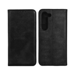 Leather Flip Cover with Internal Pocket for Samsung Galaxy A55 Black Leather Flip Cover with Internal Pocket for Samsung Galaxy A55 Black